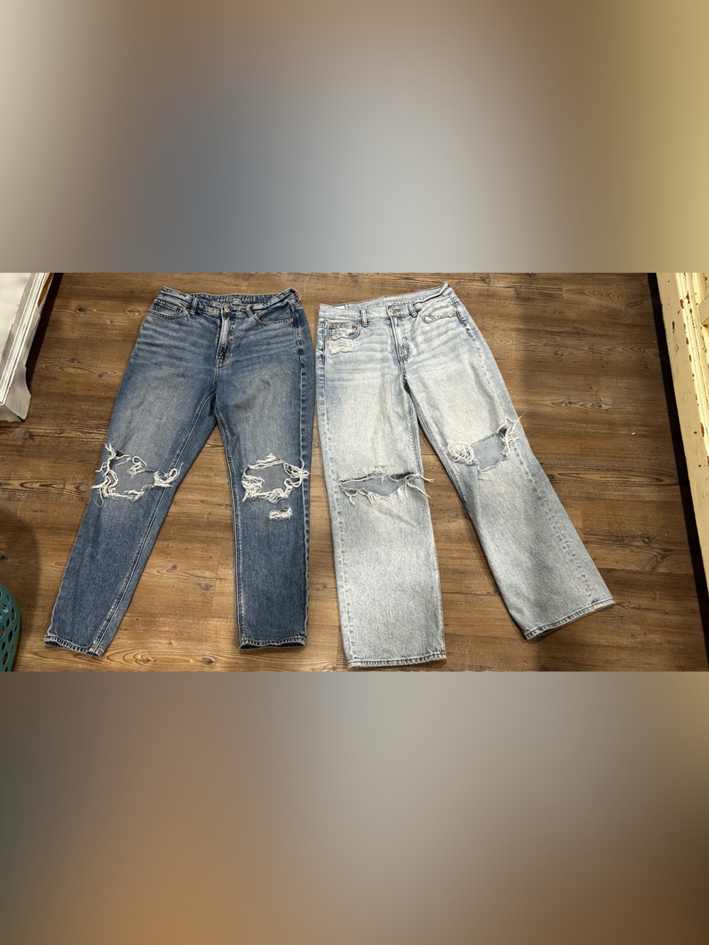American Eagle Mom Jeans - Light and Medium Blue